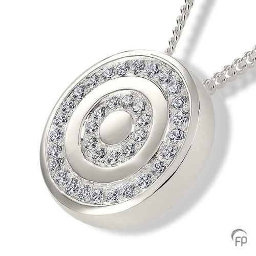 Concentric Circles Design with Sparkles Cremation Pendant