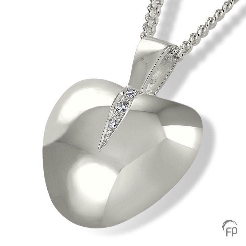 Heart with Crystal Detail Cremation Pendant