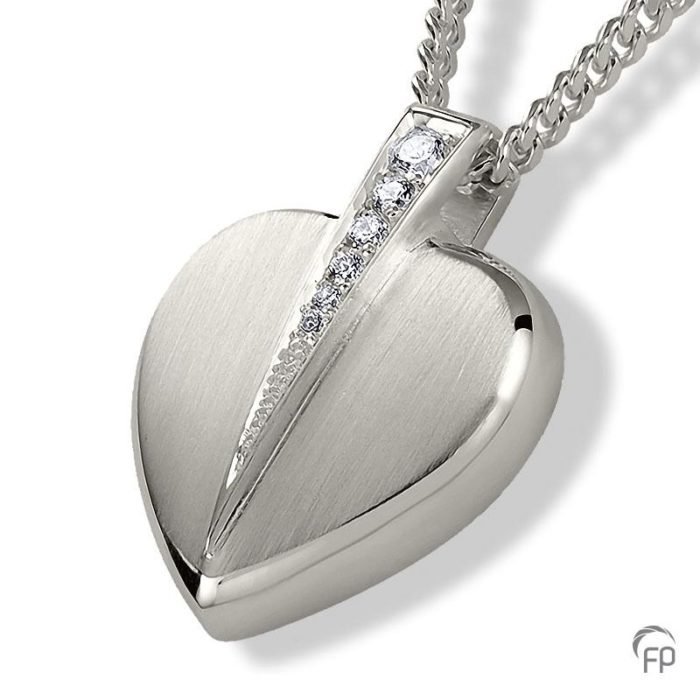 Heart Locket with Sparkles Cremation Pendant