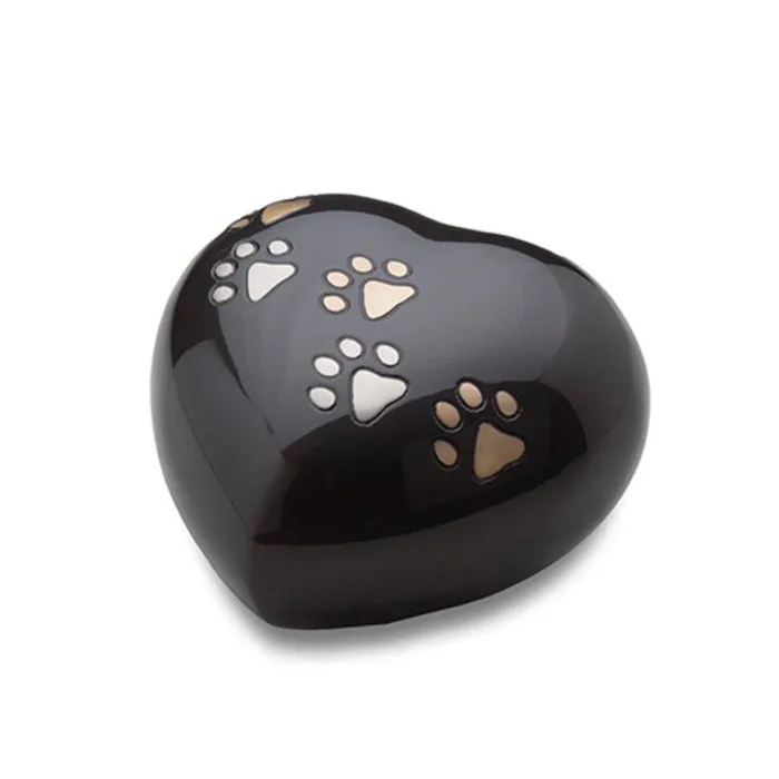 Medium Dark Grey Pet Urn with Paw Detail