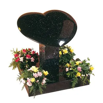 Heart-shaped Galaxy Black Granite Memorial