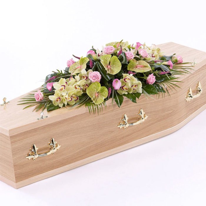 rose orchid lily coffin spray