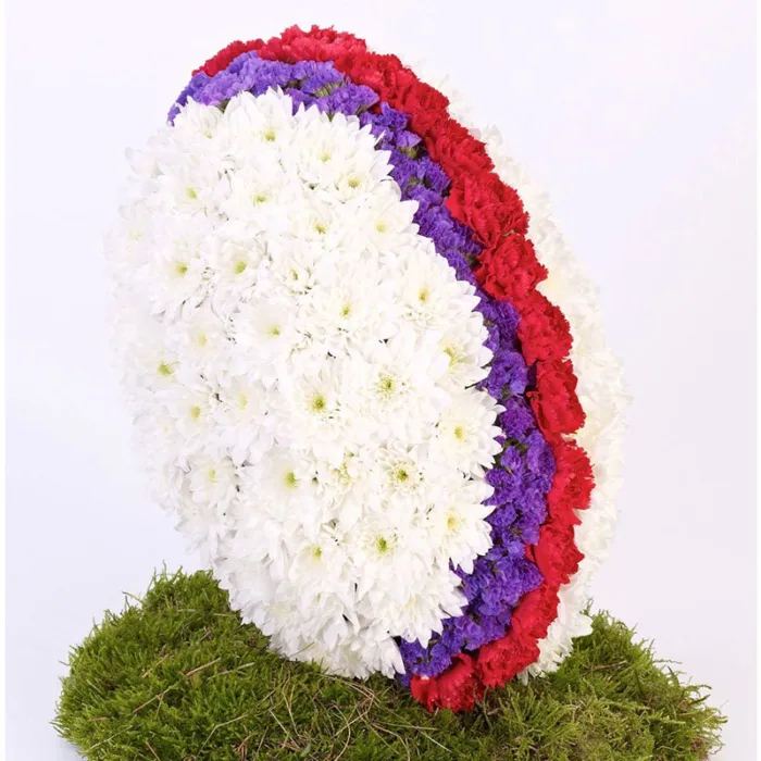 Rugby Ball Tribute - White, Red & Purple