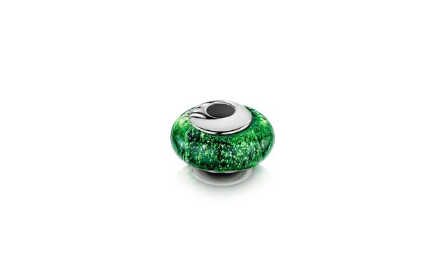 Sterling Silver Charm Bead - Green