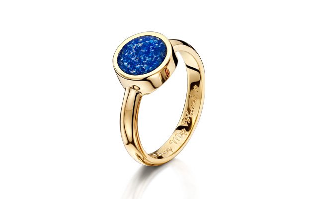 Tribute Ring with Blue Gem and 9CT Gold Band