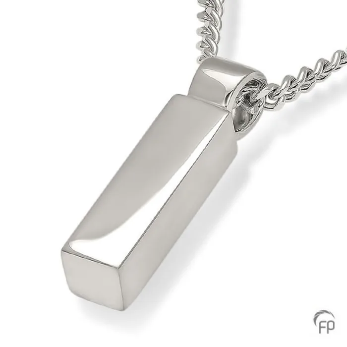 Silver Square Tube Drop Cremation Pendant