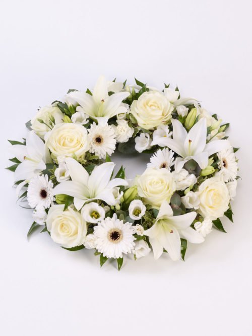 Rose and Lily Wreath WHITE