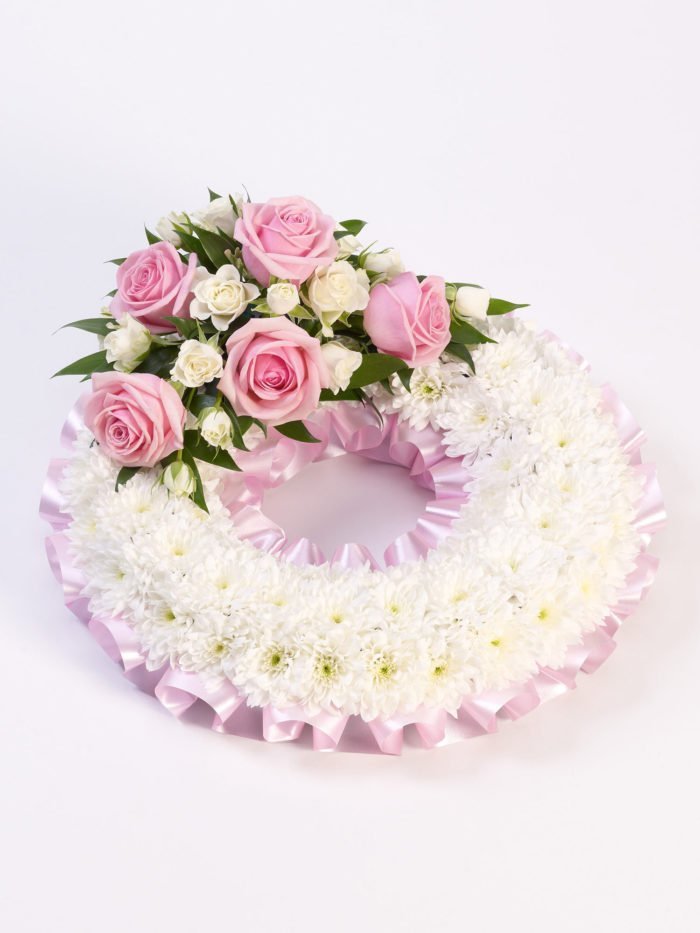 Traditional Wreath WHITE & PINK
