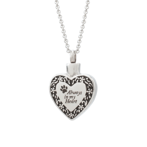 Heart shaped silver pendant