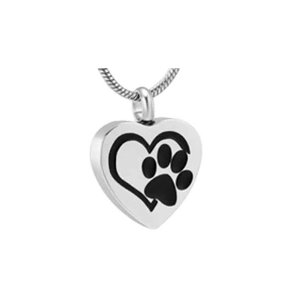 Heart shaped paw pendant